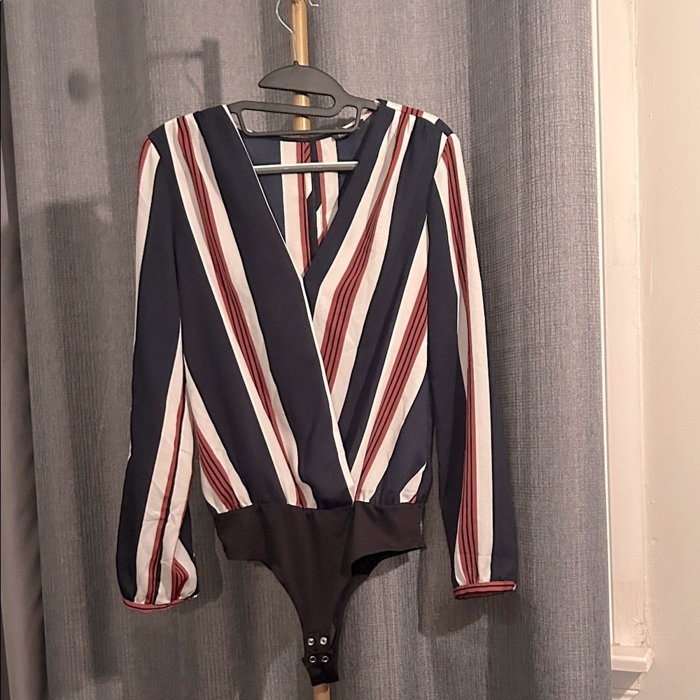 Dynamite Striped Long Sleeve Bodysuit